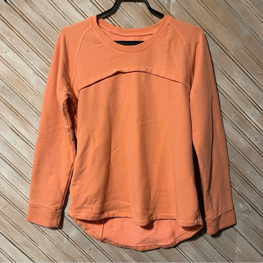 The North Face Pink Coral Orange Long Sleeve Scoop Neck Sweater Shirt Outdoors